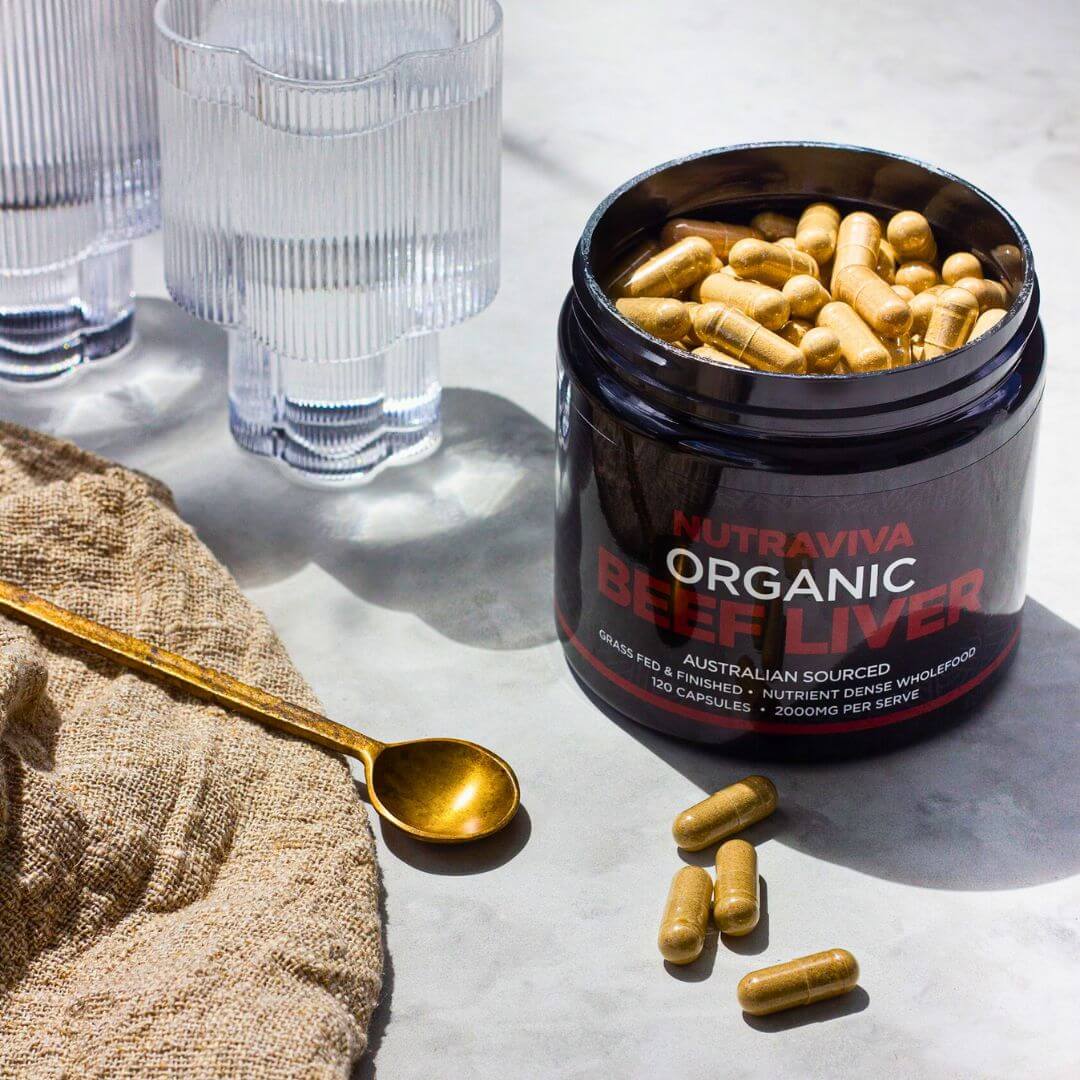 beef liver supplements in a jar