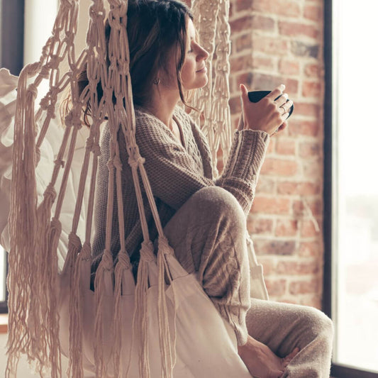 lady drinking warming bone broth