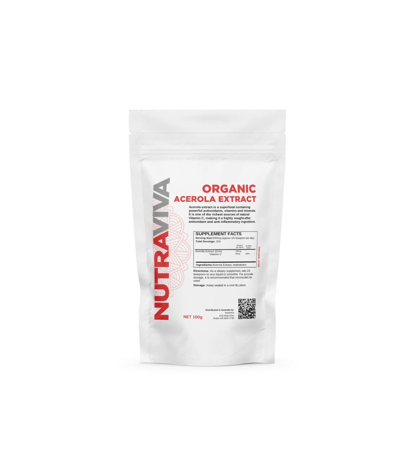 Organic Acerola Extract Powder 800g