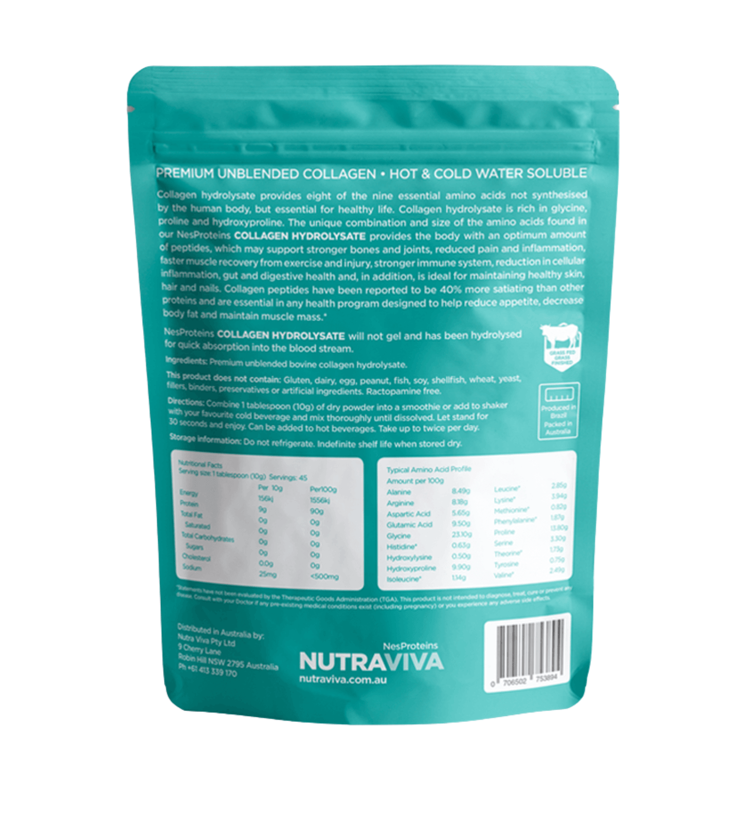 collagen hydrolysate pack back