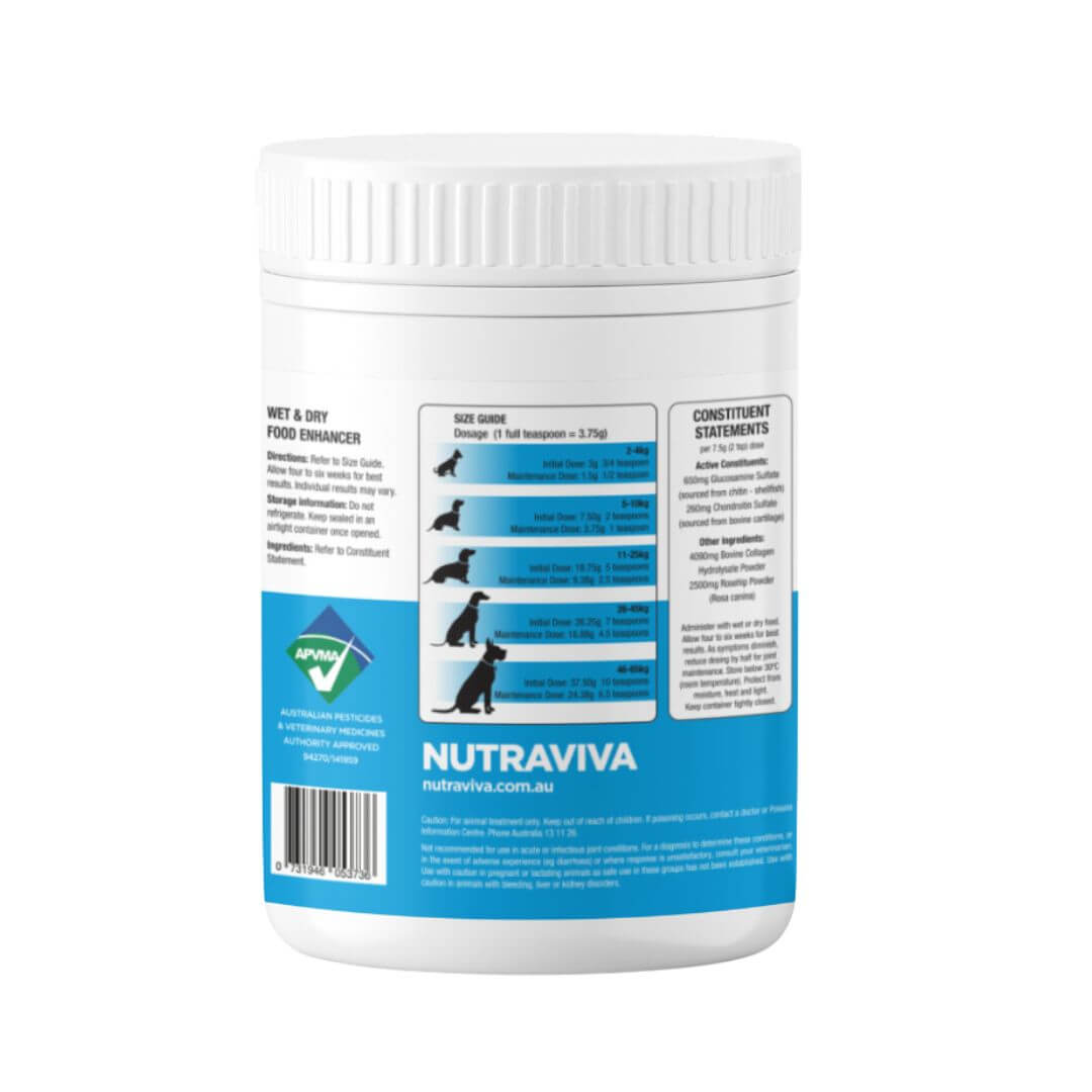 move easy pet collagen with rosehip back
