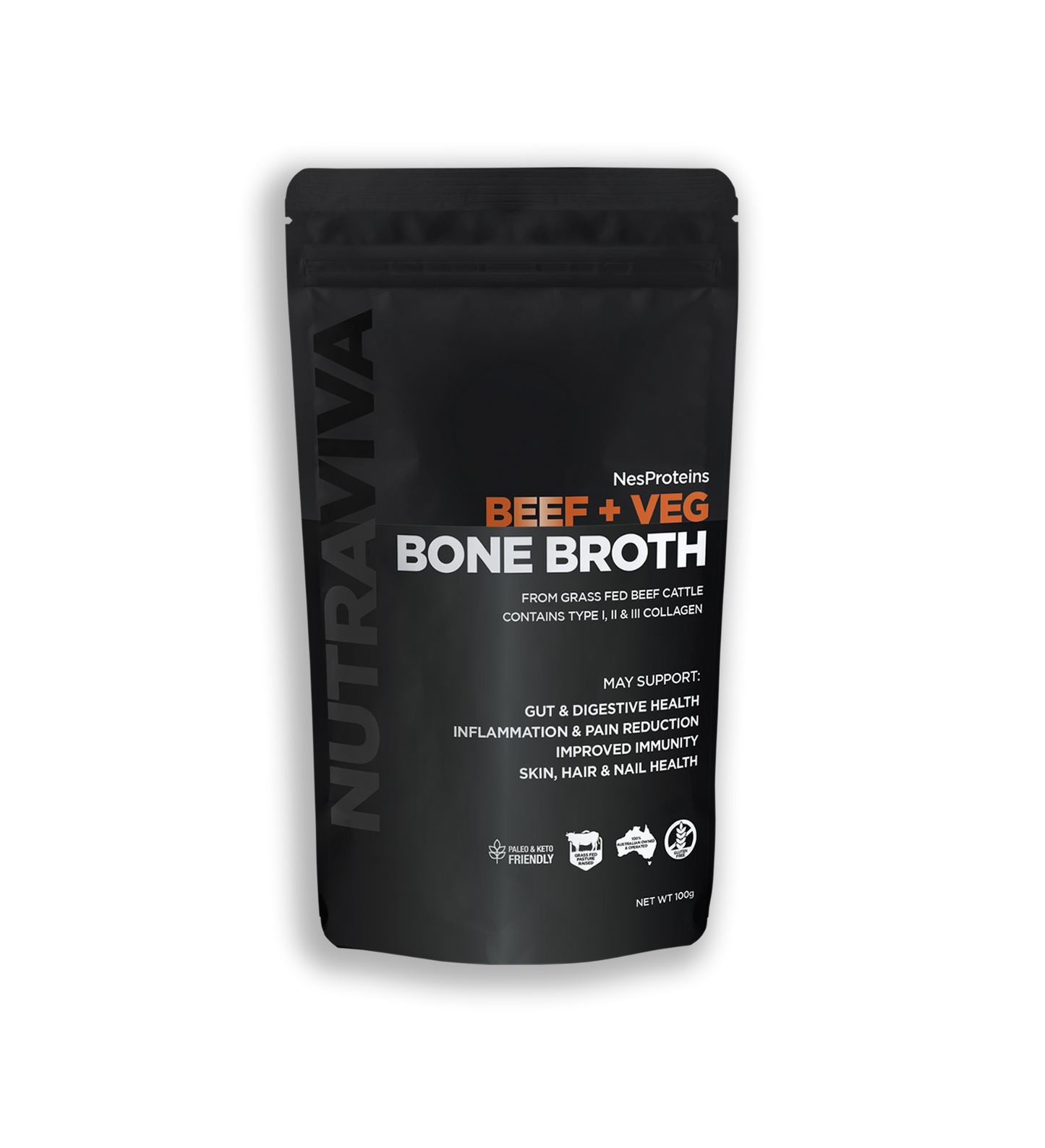 Beef Bone Broth Powder 100g-Bone Broth-Nutraviva