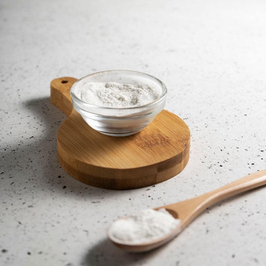 collagen powder in a bowl and in a spoon