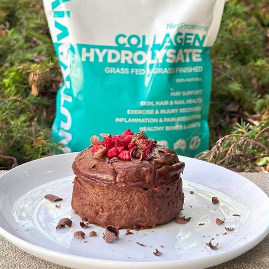 hot chocolate and collagen cake