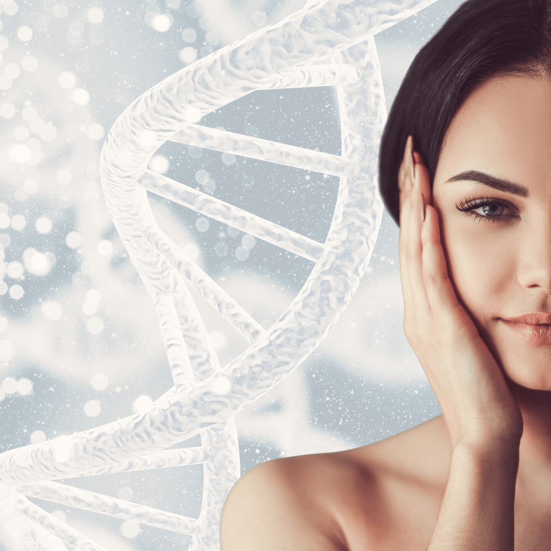 collagen double helix with woman