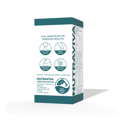 Nutraviva collagen supplement box on a white background