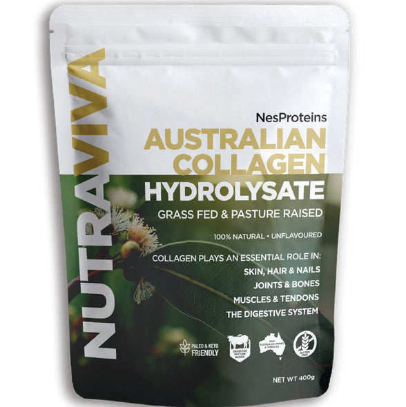NutraViva Australian Collagen Hydrolysate package on a white background