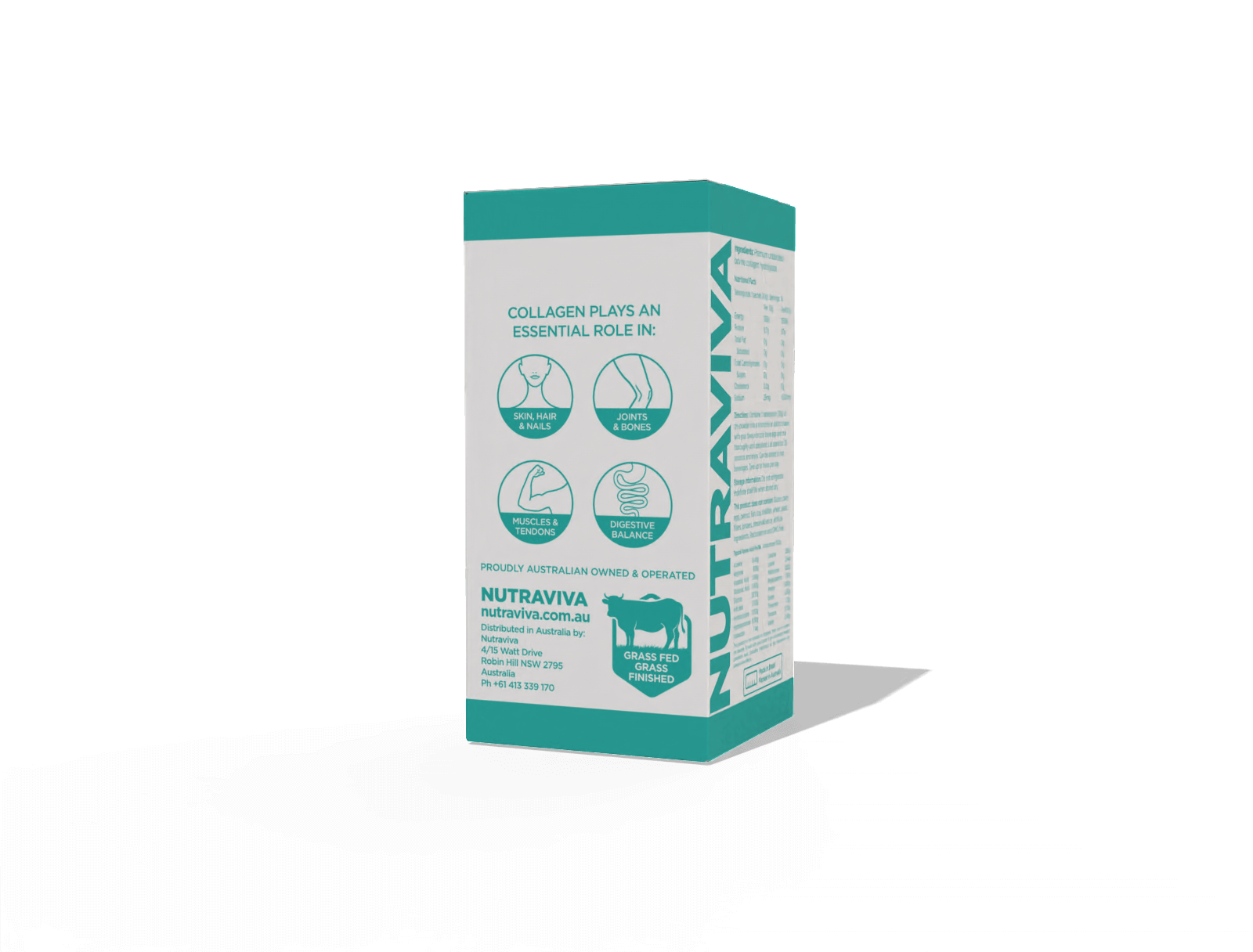 collagen powder sachet box side 