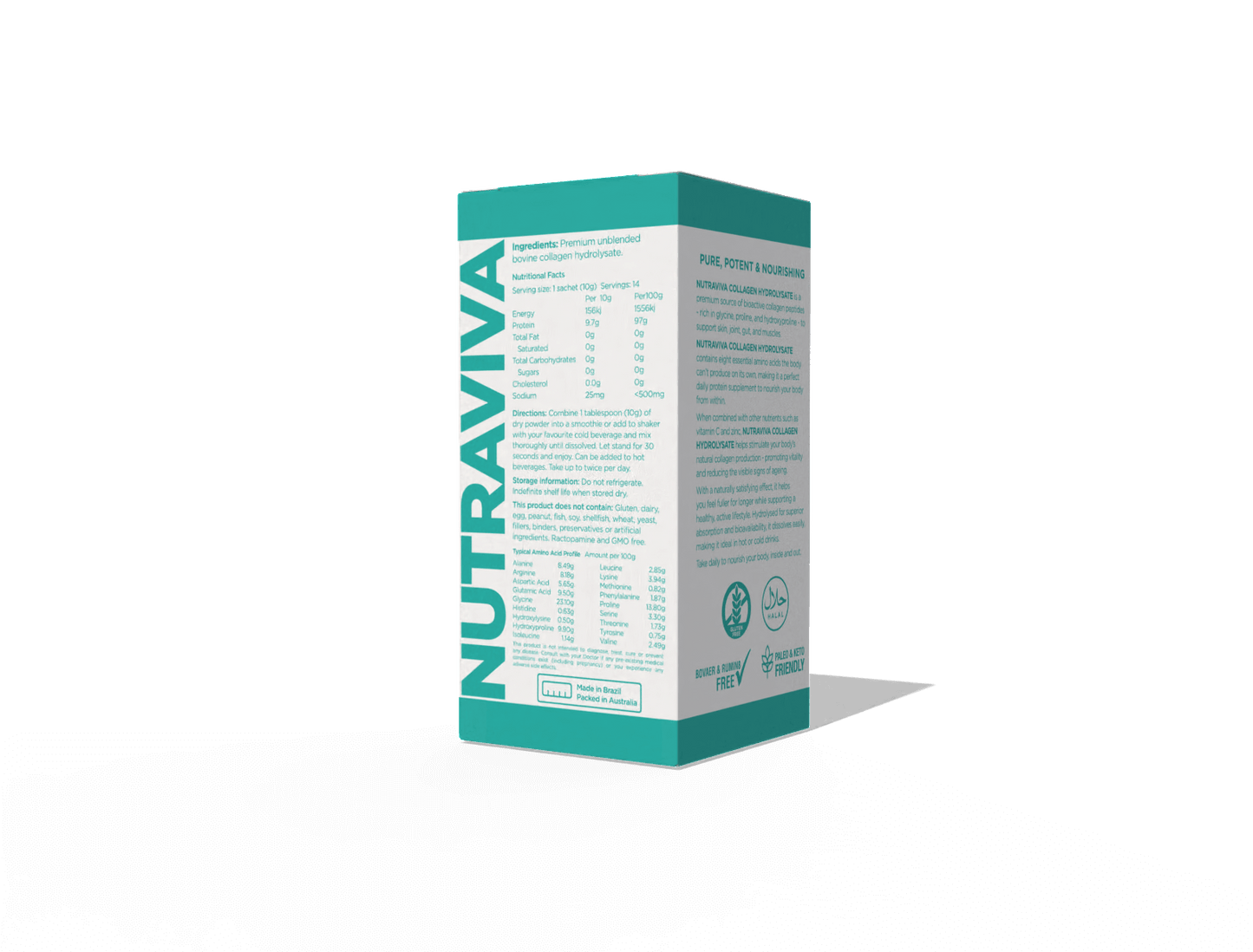 collagen powder sachet box side 3