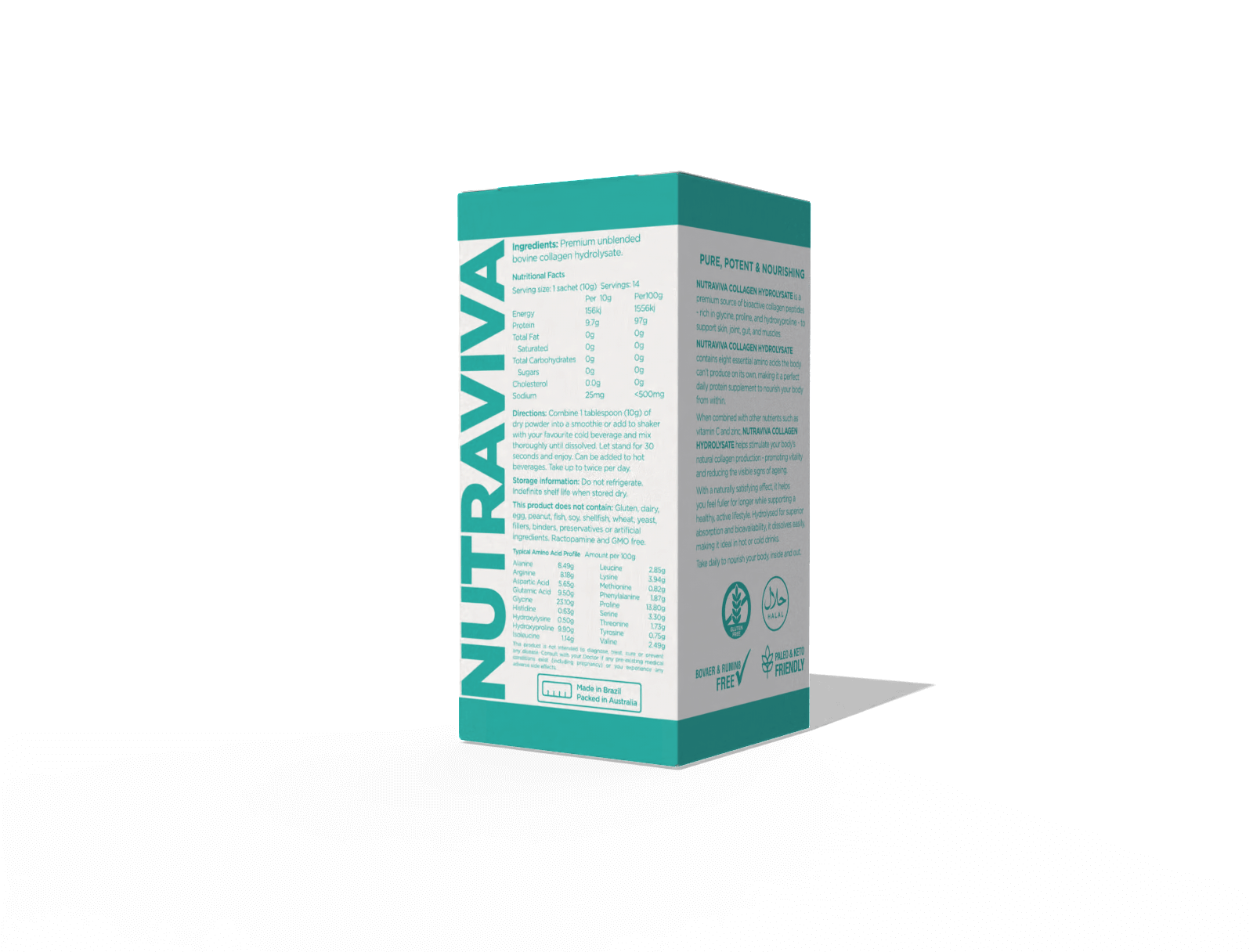 collagen powder sachet box side 3