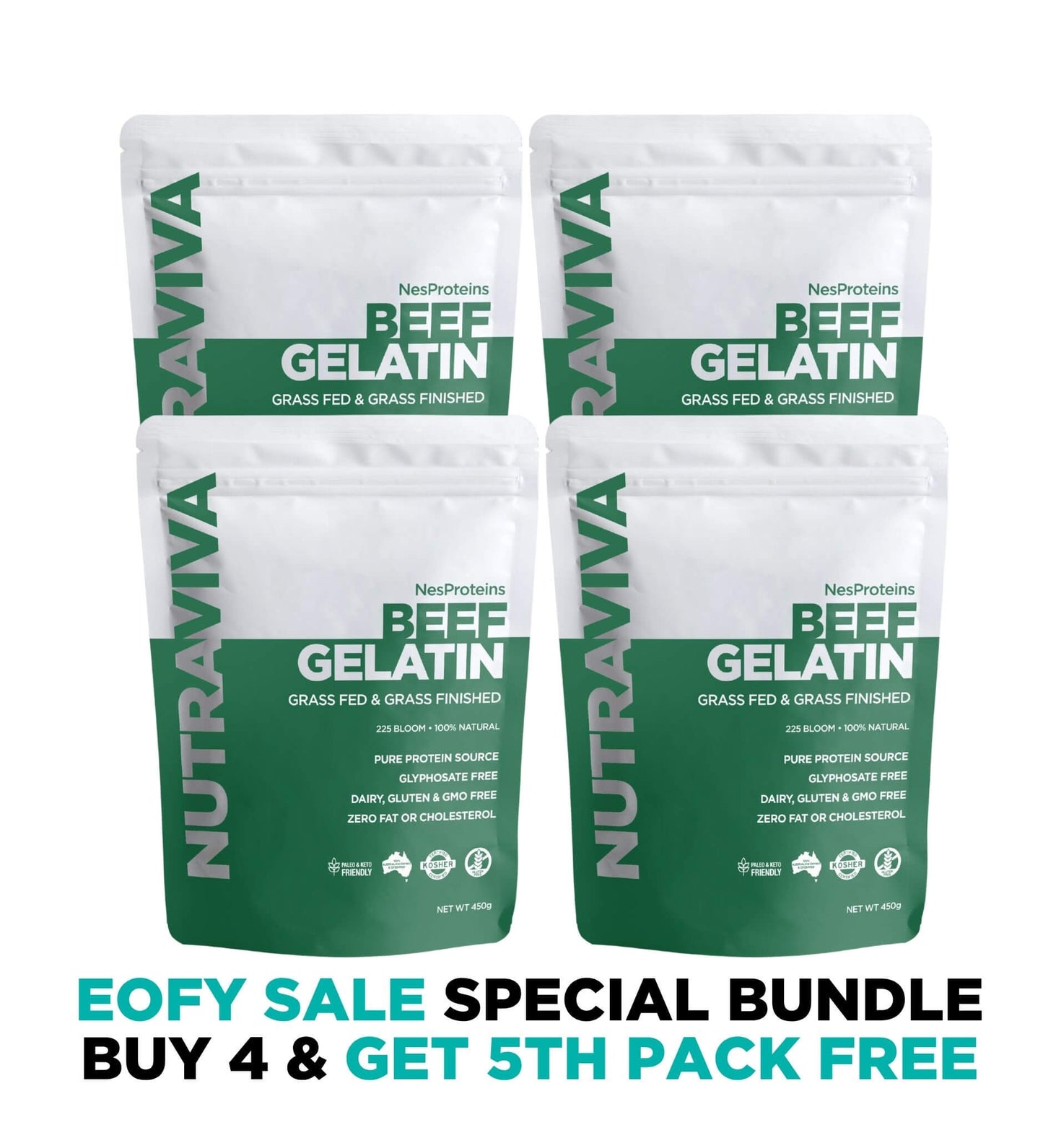 EOFY Beef Gelatin Bundle - Buy 4 Get 1 Free