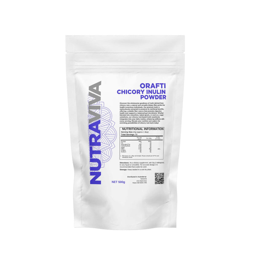 Chicory Inulin Powder 500g | Prebiotic Fibre | Nutraviva