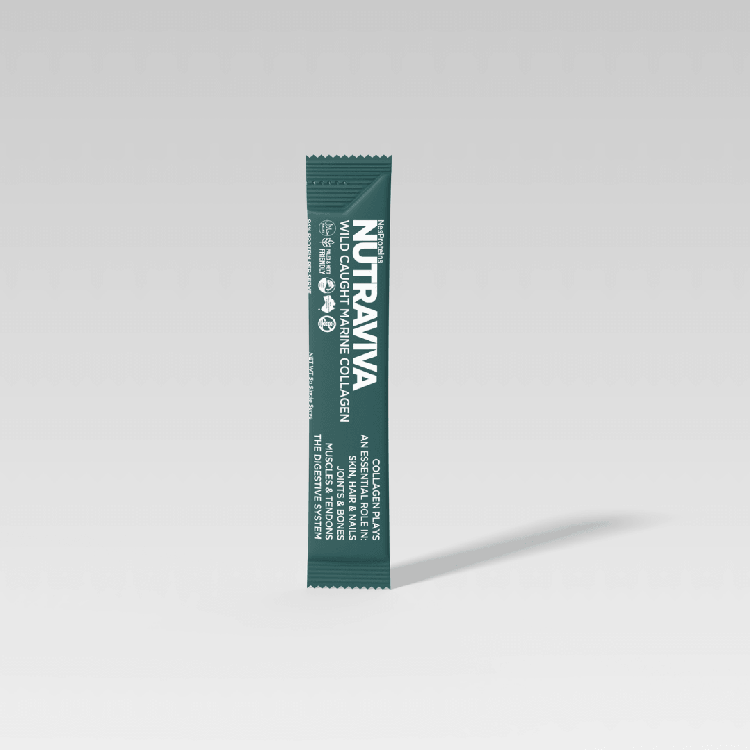 NUTRAVIVA collagen package on a light gray background