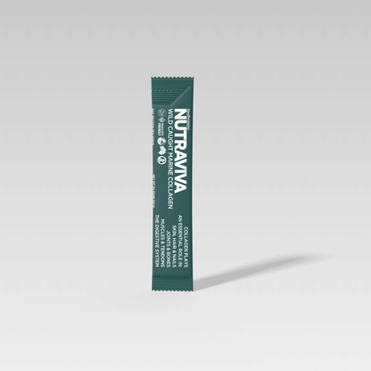 NUTRAVIVA collagen package on a light gray background