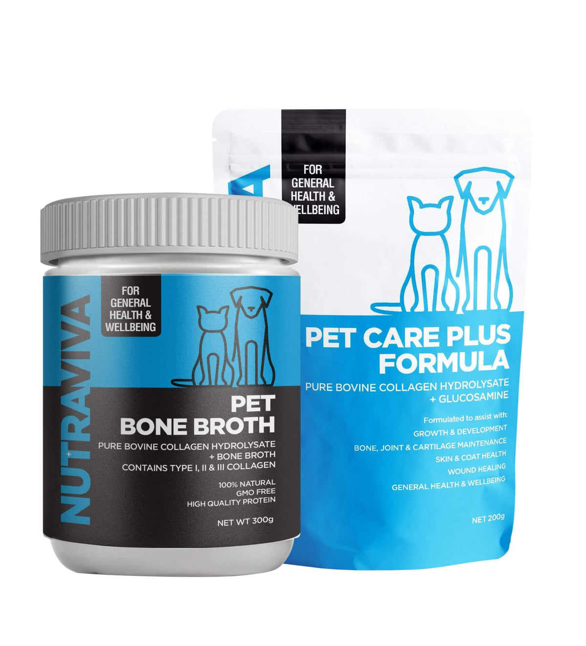Pet Care Duo: Pet Bone Broth 300g and Pet Care Plus 200g