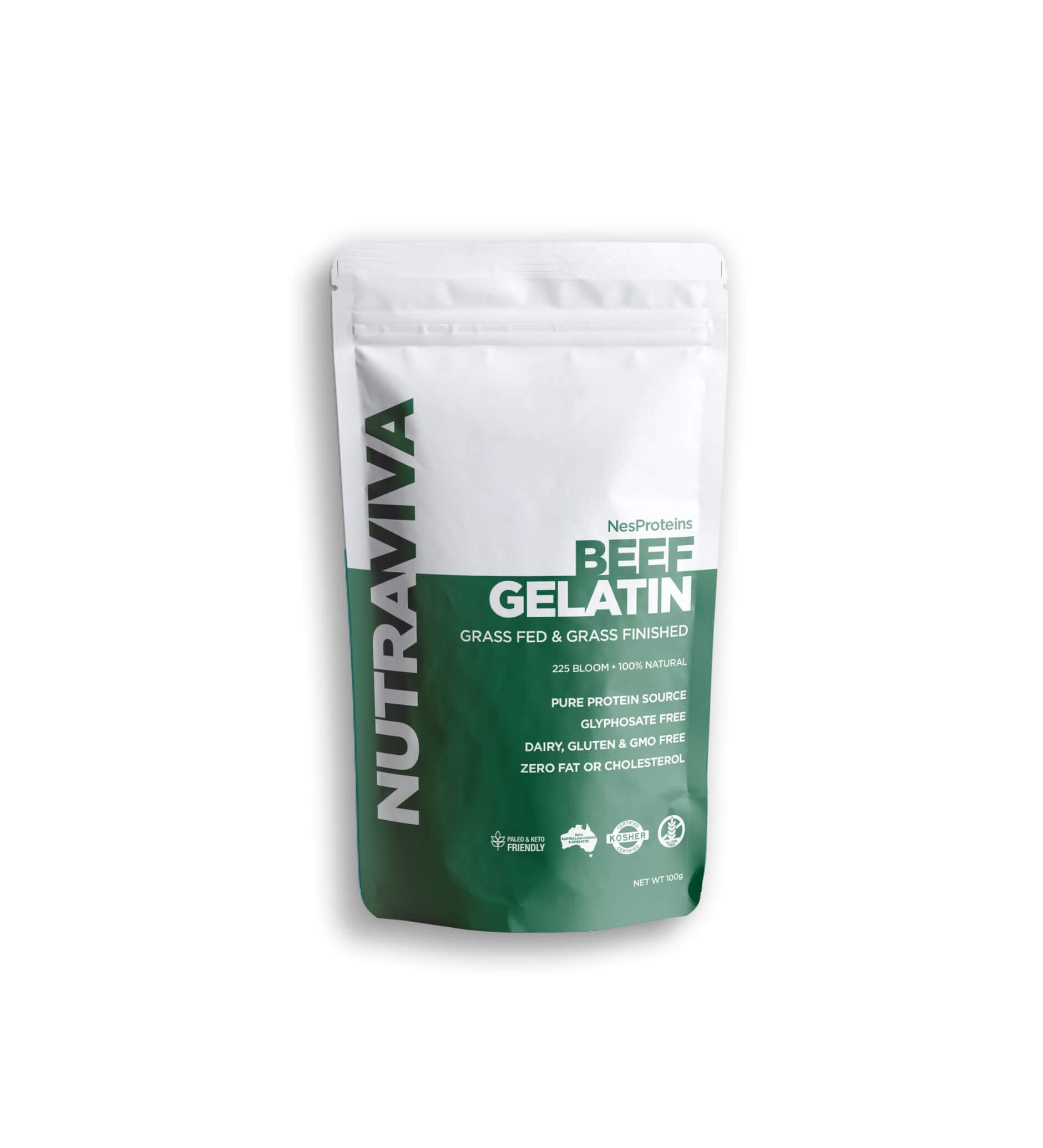 NUTRAVIVA Beef Gelatin package on a white background