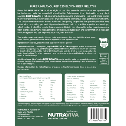 Beef Gelatin 450g Gelatin Nutraviva flatlay