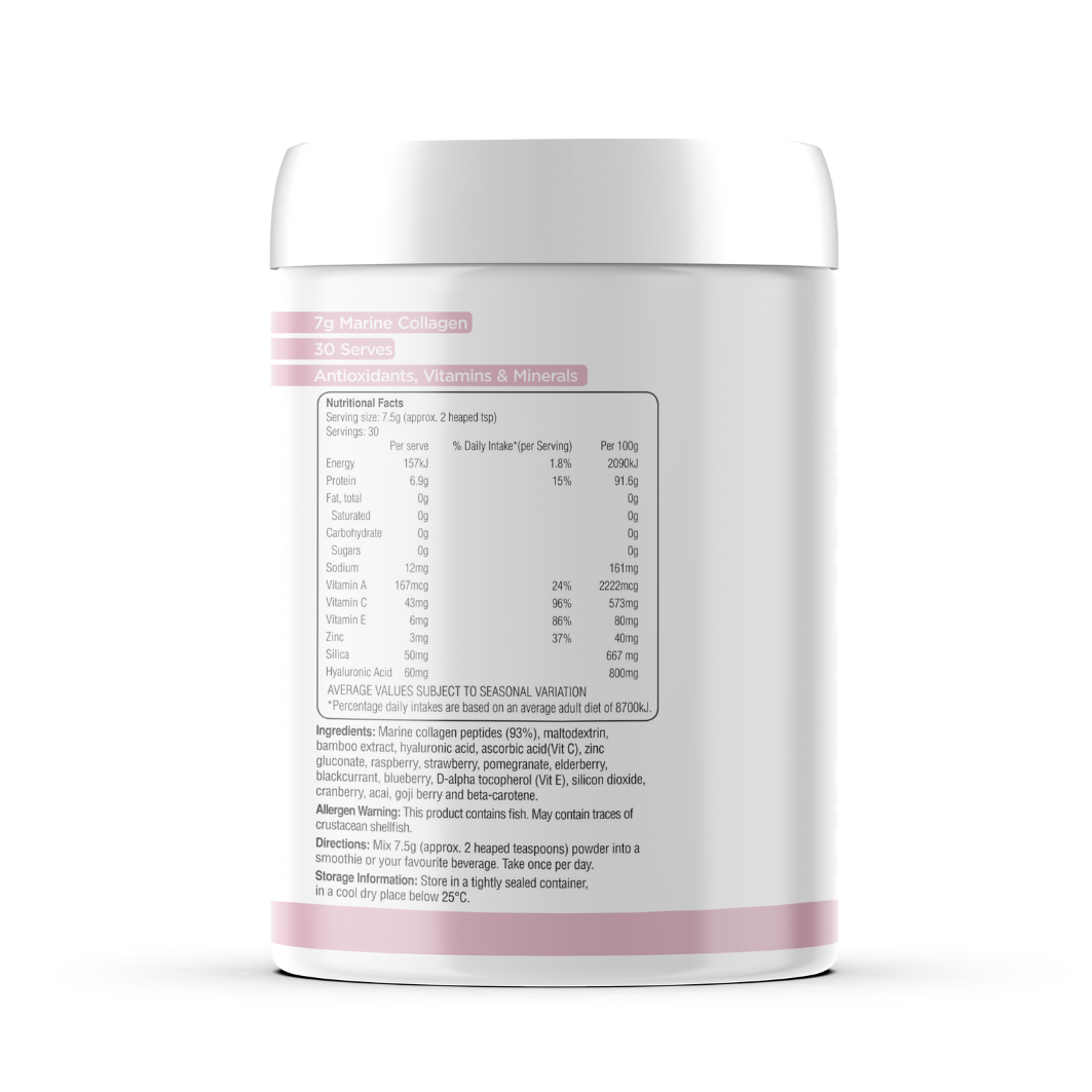tub of Nutraviva beauty collagen powder side view