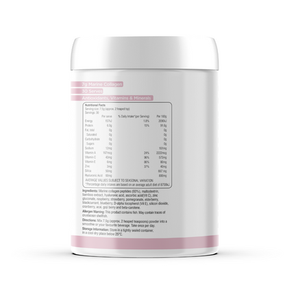 tub of Nutraviva beauty collagen powder side view