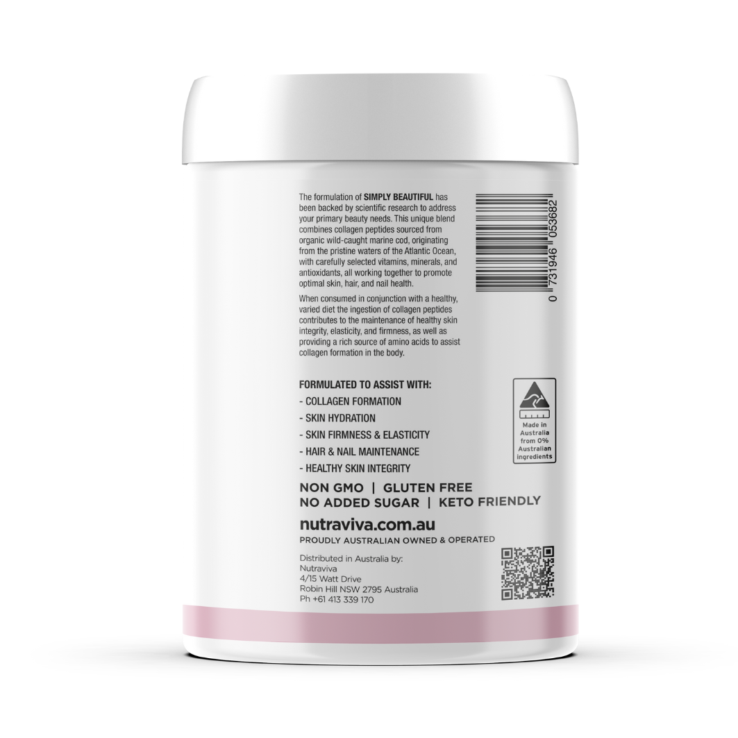 tub of Nutraviva beauty collagen powder back view