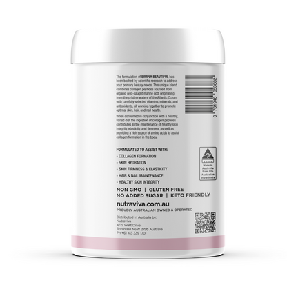 tub of Nutraviva beauty collagen powder back view