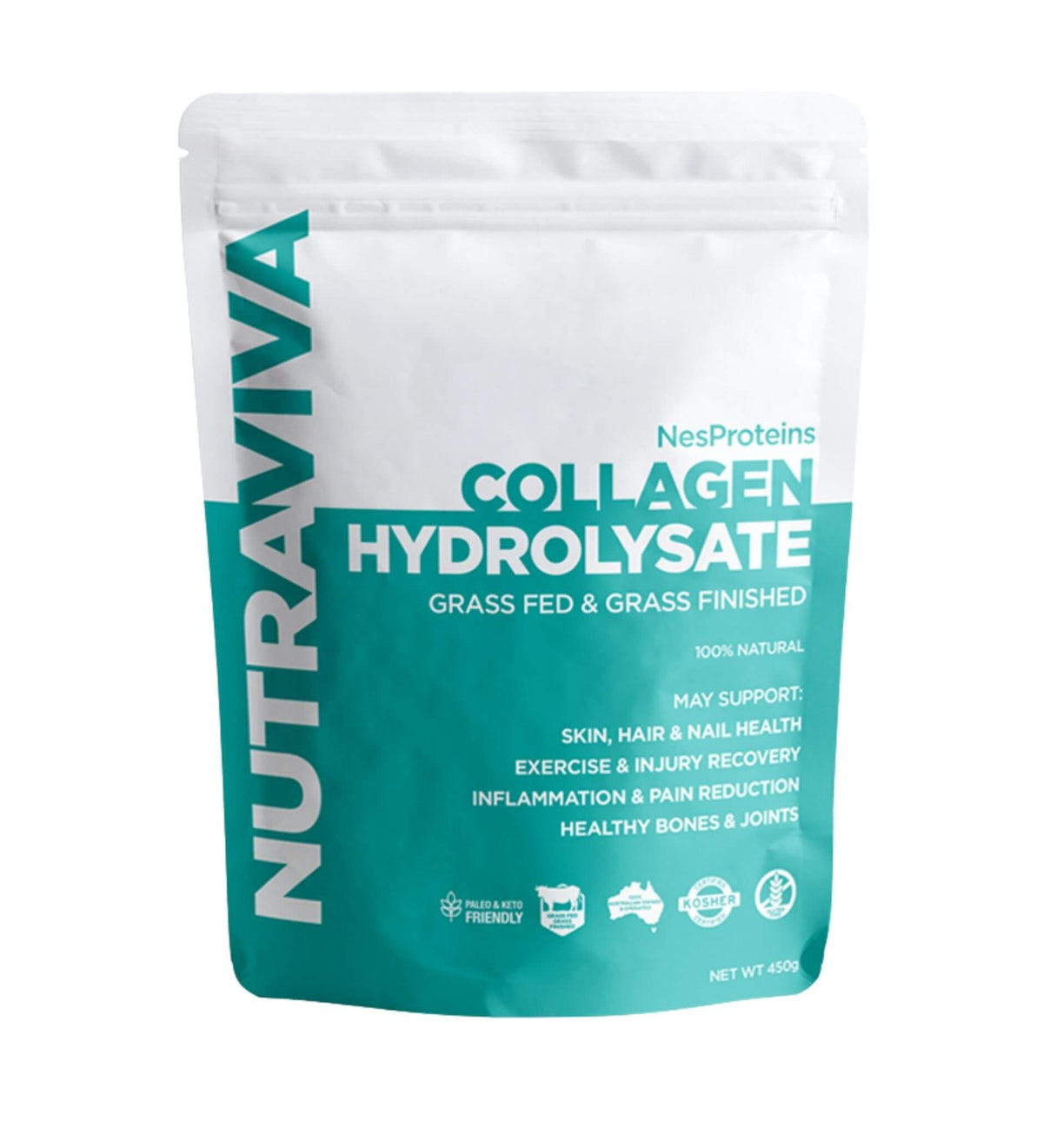 pack of Nutraviva hydrolysed collagen 450g